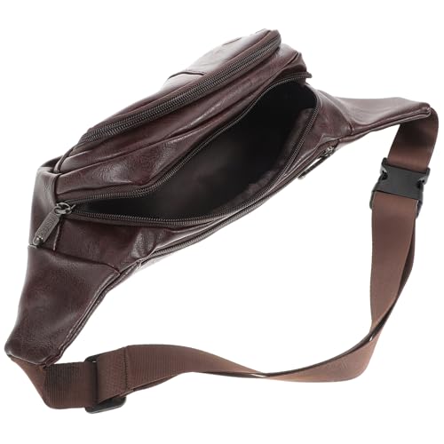 DEARMAMY Braune Gürteltasche Für Damen Hüfttasche Aus Pu-Material Reisetasche Mit Mehreren Taschen Kleine Bauchtasche Für Outdoor-aktivitäten Und Täglichen Gebrauch von DEARMAMY