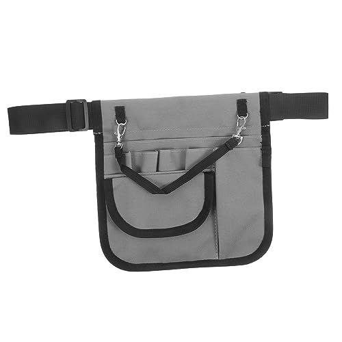DEARMAMY Pack Krankenschwester Tasche Geldbeutel Damen Taille Frauen Pfingstrosen Taschen Aufbewahrungstasche Für Den Garten Krankenschwester Hüfttasche Arbeitstasche Grey Oxford-Stoff von DEARMAMY