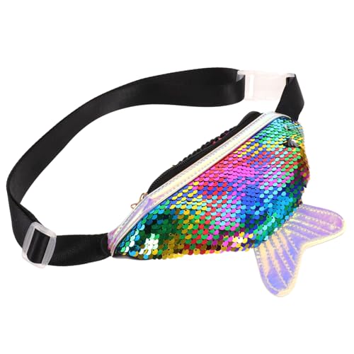 DEARMAMY Pailletten-hüfttasche Mit Reißverschluss Sport-gürteltasche Für Wandern Joggen Camping Reisen Mit Stauraum Für Handy Schlüssel Geldbörse Leicht Und Sicher Für Tag Und Nacht von DEARMAMY