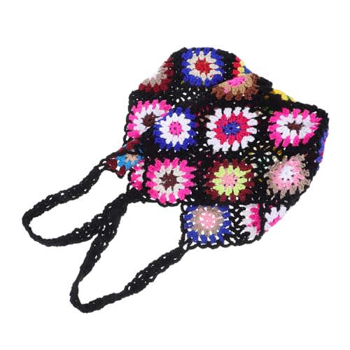 DEARMAMY Gehäkelte Tragetasche Aus Canvas Handgefertigt Im Charakteristischen Stil Umhängetasche Für Damen Und Mädchen Geeignet Für Kleidungsaccessoires Platz Für Telefon Schlüssel Lippenst von DEARMAMY