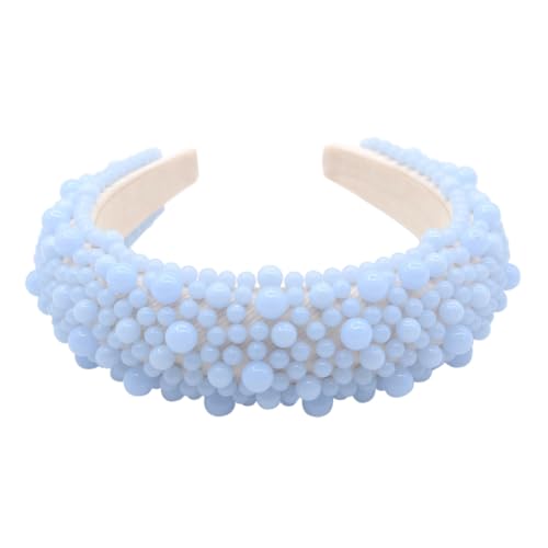 DEARMAMY Retro Perlen Stirnband Zartes Doppelband Haarband Damen Kopfschmuck Schicke Perlen Haarreifen Mode Kopfschmuck von DEARMAMY