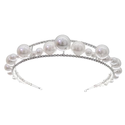 DEARMAMY Perlen Stirnband Haarschmuck Strass Kopfschmuck Stilvolles Stirnband Hochzeit Frauen Haar Zubehör Perle von DEARMAMY