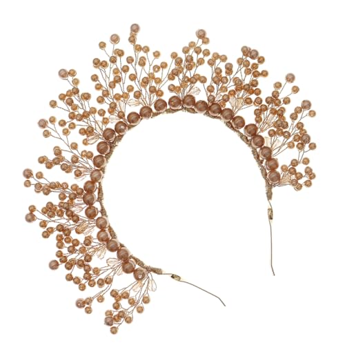 DEARMAMY Perlen Stirnband Handgemacht Hochzeit Braut Haarschmuck Dekor Party Kopfband Metall Imitation Schmuck Für Hochzeitsfeiern Und Andere Anlässe von DEARMAMY