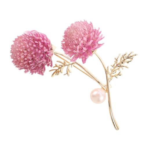 DEARMAMY Perlenbrosche Blume Retro Elegant Eternal Flower Pin für Damen Hochzeit Bankett Party Kleid Cardigan Hut Schal Rock Accessoire Rosa Beständig Farbintensiv von DEARMAMY