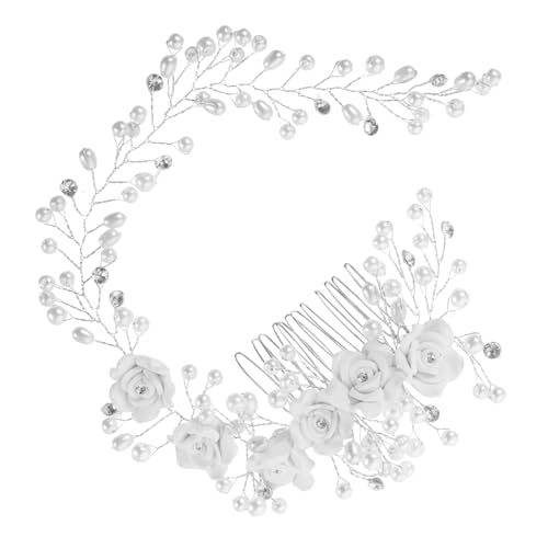 DEARMAMY Perlenketten Für Frauen Blumen Bräute Damen Accessoire Perlen Haarnadeln Statement Reben Haarnadel Braut Kopfschmuck Brauthaar Geschlechtskopfschmuck Strass Dünne von DEARMAMY