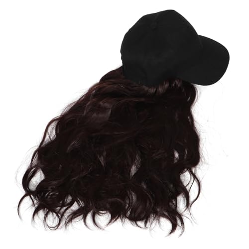 DEARMAMY Baseballmütze Mit Haaren Klassische Mützen Für Damen Und Herren Beanie-perückenmütze Party-accessoire Sonnenschutz Für Sonnige Tage Unisex-mützen Mit Lockigem Haar von DEARMAMY