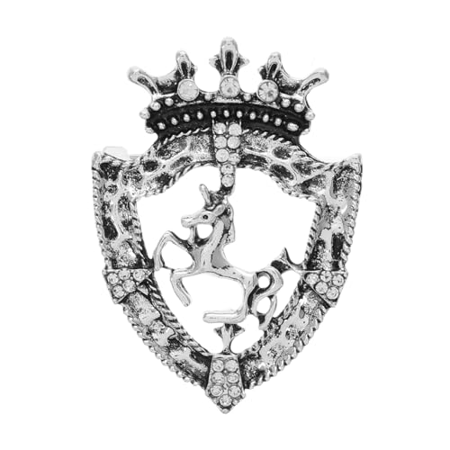 DEARMAMY Pferdeabzeichen Stift herren schmuck herren mode Silberfarbene Brosche Vintage-Accessoire Herren Anzug Brosche Broschennadel Accessoires für Herrenanzüge Zinklegierung Silver von DEARMAMY