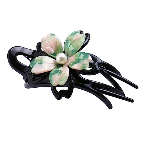 DEARMAMY Pferdeschwanz-haarspange Acryl-blumen-entenschnabel-clip Kopfschmuck Für Frauen Und Mädchen Rutschfeste Spange Für Verschiedene Haarstile Und Outfits von DEARMAMY