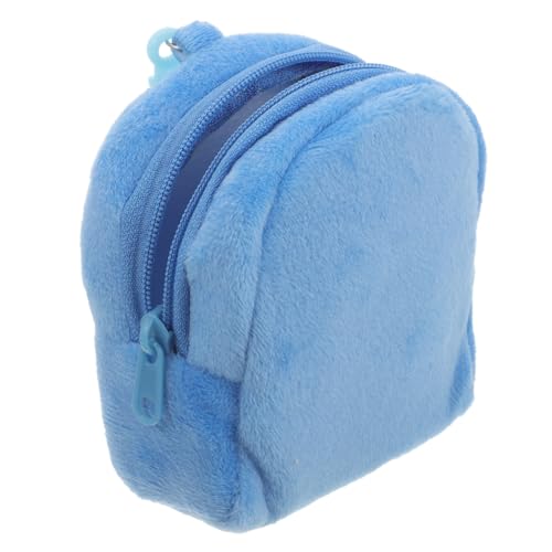 DEARMAMY Plüsch Geldbörse Mini-geldbörse Fall Münze Veranstalter Kartenhalter Für Schlüsselband Männer Zappelspielzeug Zubehör Schleife Armband Auto Brieftasche Kette Winzig Karabiner Blue von DEARMAMY