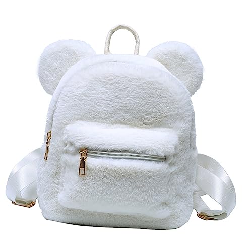 DEARMAMY Plüsch Rucksack Für Mädchen Weiche Oberfläche Verstellbarer Schultergurt Großes Fassungsvermögen Tragbare Plüsch Tasche Geeignet Für Outdoor Und Reisen von DEARMAMY