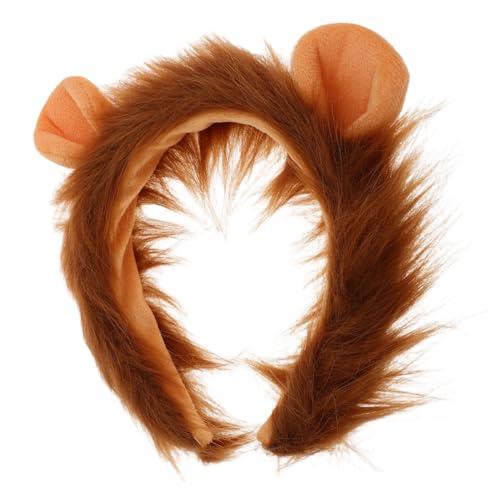 DEARMAMY Plüsch Tierohren Stirnband Löwenohr Haarreif Tier Kopfbedeckung Dschungeltier Kostüm Zubehör Für Halloween Cosplay Zoo Partys von DEARMAMY