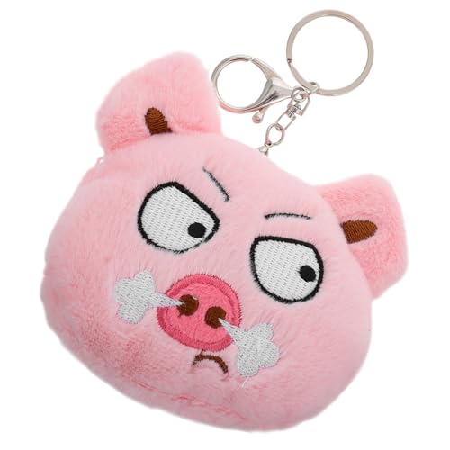 DEARMAMY Beutel in Tierform Schweinchenhalter Für Damen Weiche Plüschhülle Mit Reißverschluss Für Lippenstift von DEARMAMY
