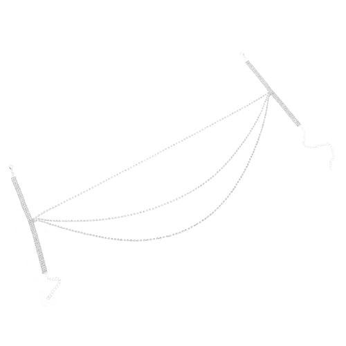 DEARMAMY Quastenarmkette Armschmuck Boho-Hochzeitsschmuck Strasskörperkette Hochzeitshandarmband Kettenarmmanschette Armmanschette für damen Böhmische Armkette Strasssteine Silber von DEARMAMY