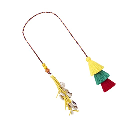 DEARMAMY Quastenverzierungen kollegen schlüsselbund Keychain Car Key Pendant Geldbörse Geldbeutel hängende Verzierung Tasche hängende Dekoration Baumwollfaden Yellow von DEARMAMY