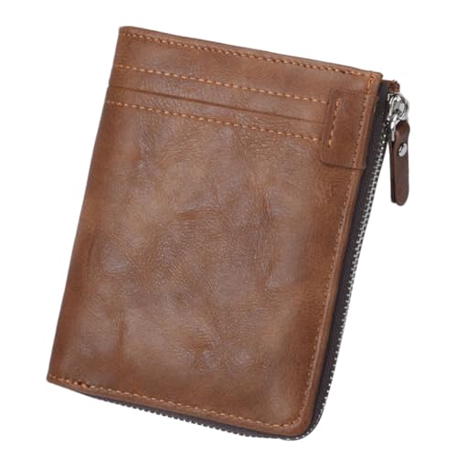 DEARMAMY Geldbörse Für Herren Mit Reißverschluss Kreditkartenetui Organizer Für Bargeld Personalausweis Und Bankkarten Lässige Kurze Brieftasche Für Business Und Alltag von DEARMAMY