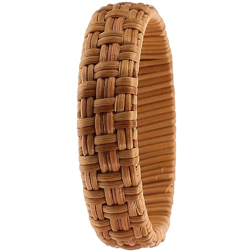 DEARMAMY Rattan Woven Bangle Chunky Bracelet Für Frauen Stil Handgelenk Armreif Retro Ethno Design Perfektes Für Damen Und Mädchen von DEARMAMY