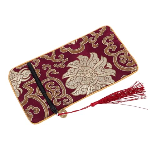 DEARMAMY Buchtuch Aus Seidenbrokat Für Religiöse Schriften Aufbewahrungstasche Mit Reißverschluss Dekoratives Tuch Für Schriften Und Schmuck von DEARMAMY