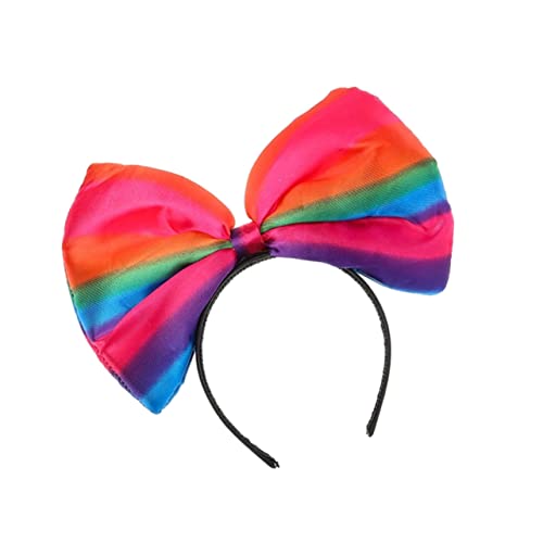 DEARMAMY Regenbogen Streifen Haar Accessoire mit Schleife Party Haarschmuck für Hochzeiten und Veranstaltungen Leicht und Rutschfest für Cosplay und Foto Requisiten von DEARMAMY
