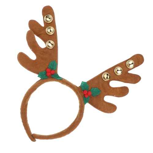 DEARMAMY Rentier-stirnband Mit Weihnachtsbaum Und Glöckchen Rentiergeweih-stirnband Für Erwachsene Jungen Und Mädchen Zubehör Für Maskenbälle von DEARMAMY
