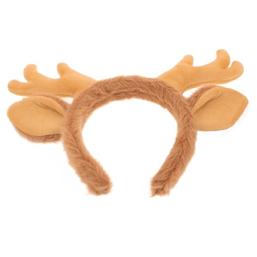 DEARMAMY Rentiergeweih-stirnband Für Frauen Süßes Weihnachts-cosplay-haarband Verstellbar Plüschmaterial Für Feiertagspartys Und Festliche Anlässe von DEARMAMY