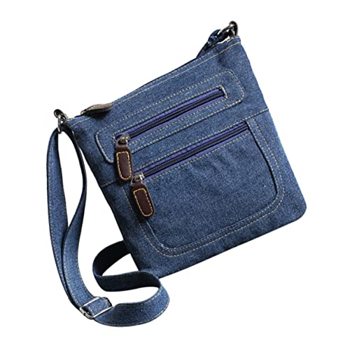 DEARMAMY Retro Denim Umhängetasche Für Damen Quadratische Schultertasche Mit Mehreren Fächern Und Reißverschluss Modische Freizeit Tasche Einfarbigem Design DEARMAMY Retro Denim Umhängetasche Für Damen Quadratische Schultertasche Mit Mehreren Fächern Und Reißverschluss Modische Freizeit Tasche Einfarbigem Design von DEARMAMY
