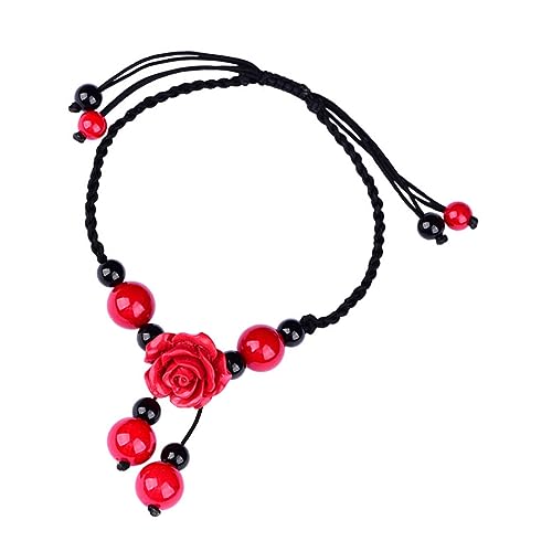 DEARMAMY Fußkettchen Damen Ethno Stil Retro Fußschmuck Aus Achat Verstellbar Für Frauen Für Sommer Und Strand von DEARMAMY