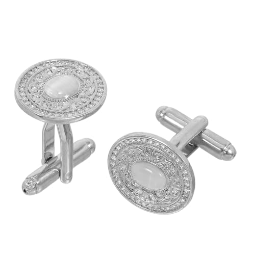 DEARMAMY Retro Manschettenknöpfe Accessoires für Herrenanzüge Manschettenknöpfe für Damen Männer Kupfer Silber von DEARMAMY