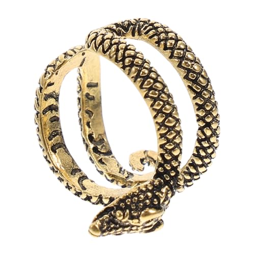 DEARMAMY Retro Verstellbarer Schlangenring für Damen Gothic Punk Schmuck Offenes Design Einzigartige Boho Ringe für Halloween und Alltag von DEARMAMY