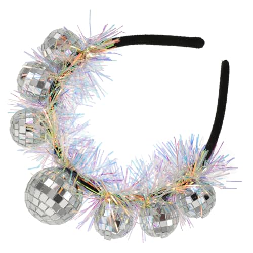 DEARMAMY Retro-regenbogen-stirnband Stirnband Für Cosplay Disco-stirnband Discokugel-haarband Partydekoration Disco-lametta-stirnband Party Dekoratives Stirnband Make-up-stirnband Plastik von DEARMAMY