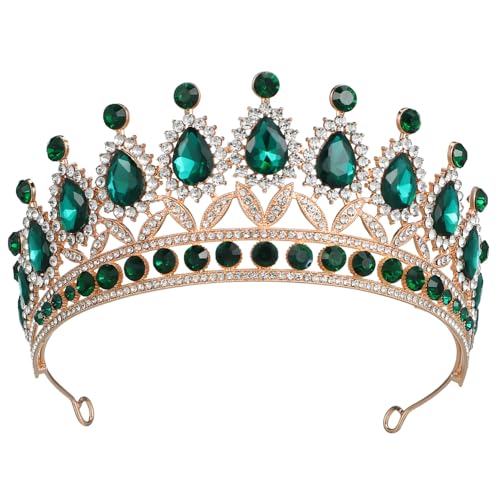 DEARMAMY Rhinestone Diadem Für Frauen Barock Kürbis Krone Für Hochzeiten Geburtstagsfeiern Und Besondere Anlässe Eleganter Haarschmuck Mit Einzigartigem Design in Goldton von DEARMAMY