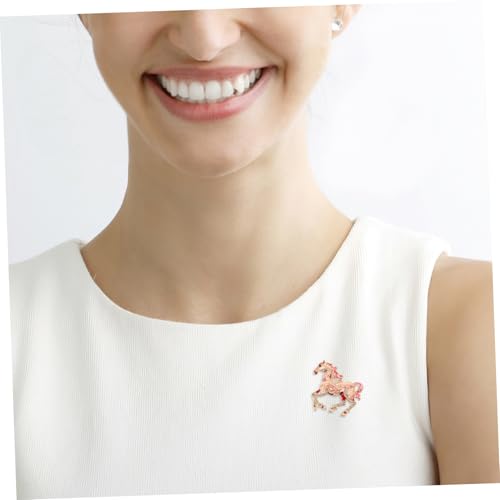 DEARMAMY Rhinestone Pferdebrosche aus Zinklegierung Leichter Langlebiger Tieranhänger für Damen Modisches Accessoire zu Kleidern Schals für Alltag und Geschenkideen von DEARMAMY