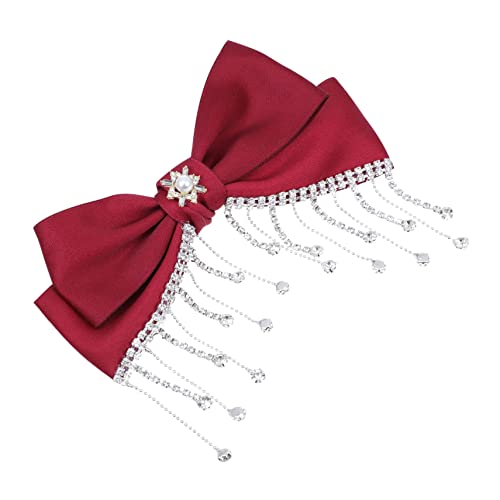 DEARMAMY Rote Schleifen Haarnadel Mit Alligator Clip Modische Haarspange Für Mädchen Sichere Haarbefestigung Für Alltag Und Reisen Schöne Haarschmuck Für Verschiedene Frisuren von DEARMAMY