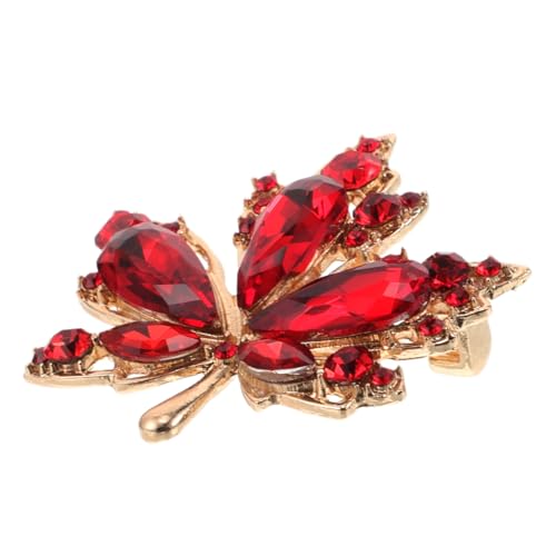 DEARMAMY Roter Ahornblatt-broschen-pin für Frauen Herbstliche Anti-expositions-anstecknadel Modisches Schmuckaccessoire für Pullover Kleider und Schals Vielseitig für Herbst Wintermode von DEARMAMY