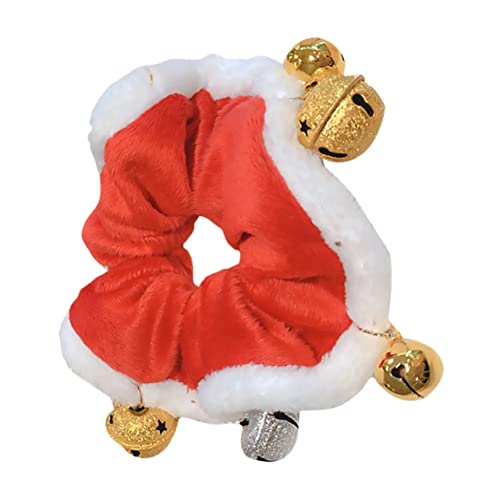 DEARMAMY Rotes Weihnachts Haarband mit Glockendesign Weiches Korallfleece Stilvoller Haarschmuck für Mädchen Modisches Ponytail Holder für Party Geburtstag Büro und Festliche Anlässe von DEARMAMY