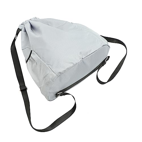 DEARMAMY Rucksack Mit Kordelzug Reisetasche Mit Kordelzug Durchsichtige Gürteltasche Mini-Sporttasche Beutel Mit Kordelzug Fitnesstasche Kit-Tasche Taschen Oxford-Stoff Light Grey von DEARMAMY