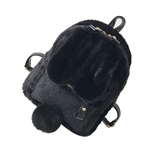 DEARMAMY Rucksack Tasche Schwarze Rucksäcke schultüte Schulranzen рюкзаки школьные rücksacken für School Backpack Backpacks for School Book Wallet umhängebeutel schulüte Plüsch Black von DEARMAMY