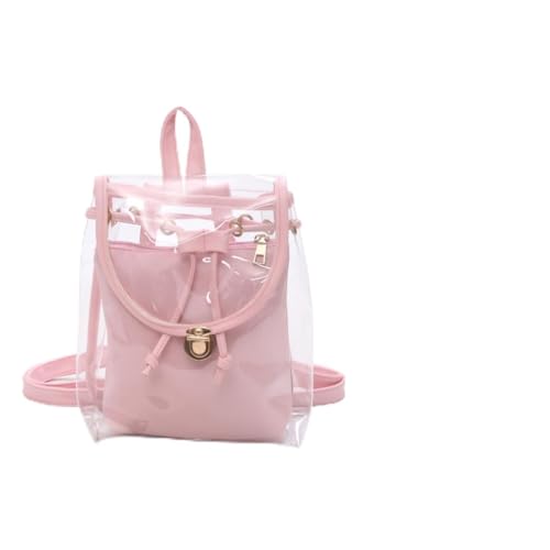 DEARMAMY Rucksack-geldbörse Für Damen Doppellagiger Handtaschen-Rucksack PVC Und Leder Mehrere Taschen Bequeme Schultergurte Und Für Den Frühling Geeignet von DEARMAMY