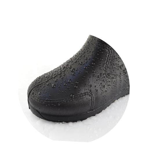 DEARMAMY Rutschfeste Verschleißfeste Low Canister Regenstiefel aus EVA Alkaliresistente Dicke Sohle mit Stabilem Absatz Komfortable Zehenkappe Unisex Wasserdichte Überzieher Schwarz von DEARMAMY
