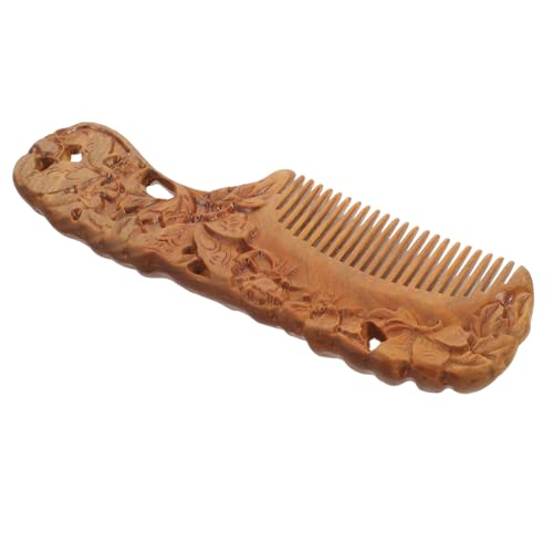 DEARMAMY Sandelholz Feinzahnkamm Für Haarentwirrung Tragbarer Massagekamm Mit Blumenmuster Holz-haarkamm Für Damen Kompakter Taschenkamm Mit Feinen Zähnen von DEARMAMY