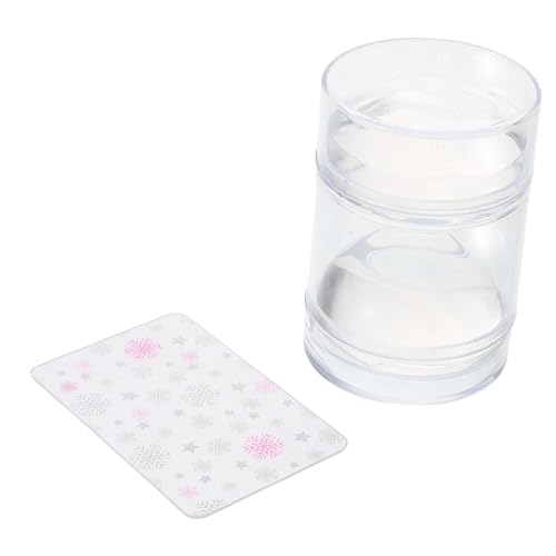 DEARMAMY Satz Nagelstempel Maniküre-vorlage Nagelprägeplatte Nagelstamper Stempel Für Nagelabdrücke Französischer Maniküre-stempel Nagelabdruckstempel Nailart Stamper Transparent Kieselgel von DEARMAMY