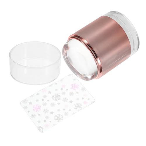 DEARMAMY Satz Nagelstempel Nagelstamper Französischer Maniküre-stempel Nagelprägeplatte Maniküre-vorlage Nagelabdruckstempel Werkzeuge Für Nagelkunstvorlagen Rose Gold Kieselgel von DEARMAMY