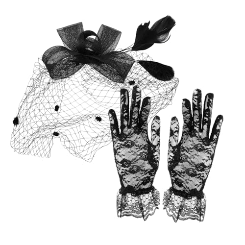 DEARMAMY Schleier-spitzen-handschuhe Spitzenhandschuhe Braut Stirnband Schleier Für Bräute Teepartyhut Für Mesh-hut Mesh-schleier-stirnband Faszinator Schwarzer Hochzeitsschleier Hüte DEARMAMY Schleier-spitzen-handschuhe Spitzenhandschuhe Braut Stirnband Schleier Für Bräute Teepartyhut Für Mesh-hut Mesh-schleier-stirnband Faszinator Schwarzer Hochzeitsschleier Hüte von DEARMAMY