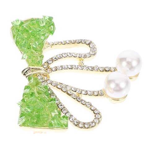DEARMAMY Strass Brosche Pin Schleifen Brosche Schmuck Damen Frauen Touch-armbänder Für Paare Brosche Umhangnadel Ring Handtaschenstift Perlenarmband Wäscheklammern Stifte Armreifen Green Strasssteine von DEARMAMY