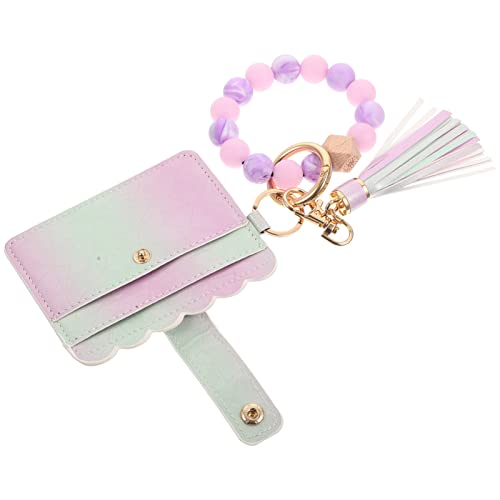 DEARMAMY Schlüsselanhänger Kartenetui Ringe Kette Schlüsselhalter Für Die Wand Bindemittel Schlüsselband Am Handgelenk Schlüsselanhänger Mit Kartenhalter Und Quaste Geldbörse Zinklegierung von DEARMAMY