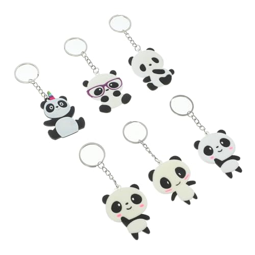DEARMAMY Schlüsselanhänger-set Aus Pvc in Panda-form 6-teilig Kreativ Und Modisch Zufälliger Stil von DEARMAMY