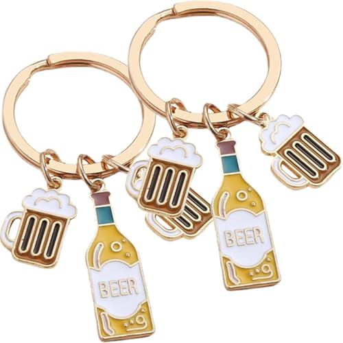 DEARMAMY Schlüsselring 2st Schlüsselanhänger Paargeschenke -Charm-Ringe Autoanhänger Bier Bierliebhaber Rucksack Anhänger Hängende Dekoration Schlüsselhalter Zinklegierung von DEARMAMY