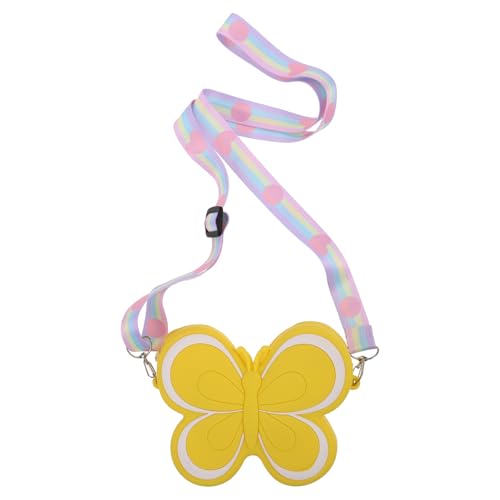 DEARMAMY Schmetterling Silikonbeutel Kindergeldbörse Kleine Geldbörse Handtasche Geldbörse Süße Geldbörsen Geldbörse Für Mädchen Kleinkind Geldbörse Mädchen-geldbörse Yellow Kieselgel von DEARMAMY