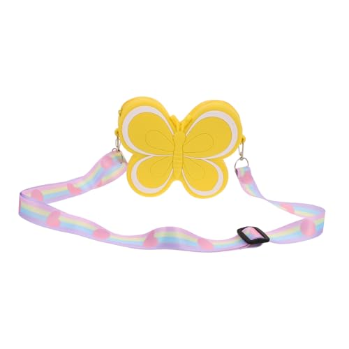 DEARMAMY Schmetterling Silikonbeutel Süße Geldbörse Kleinkind Geldbörse Kleine Geldbörse Mädchen-geldbörse Handtasche Geldbörse Kindergeldbörse Portemonnaie Yellow Kieselgel von DEARMAMY