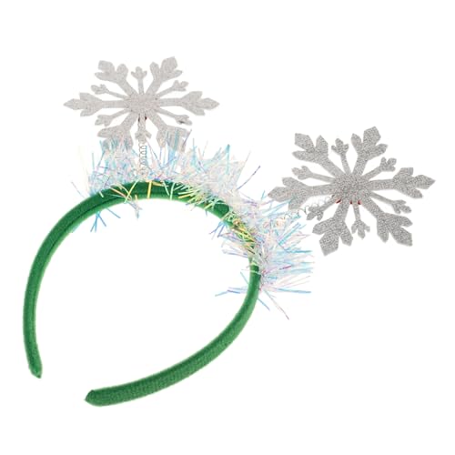 DEARMAMY Schneeflocken-stirnband Schneeflocken-kopf-bopper Haarschmuck Mit Schneeflocken Weihnachts-haarschmuck Weihnachtsaccessoires Für Frauen Weihnachtskostüme Schneeflockenkrone Stoff von DEARMAMY
