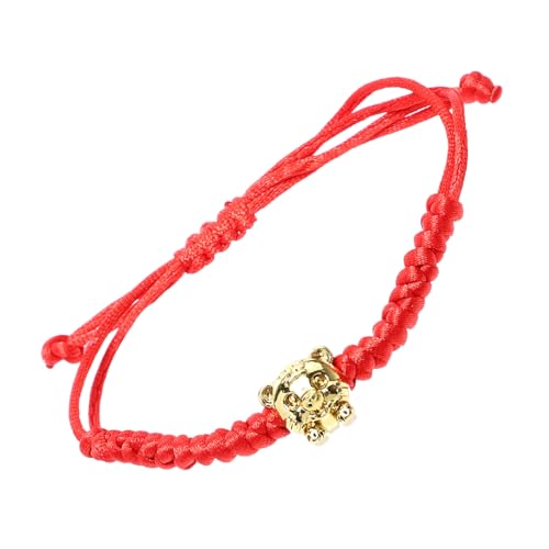 DEARMAMY Schnur Jahr Des Tigers Red Armband Handgefertigte Rote Armbänder Rotes Geflochtenes Armband Bausatz Reize Paar Rote Armbänder Alarm Armreif Feng Seil von DEARMAMY
